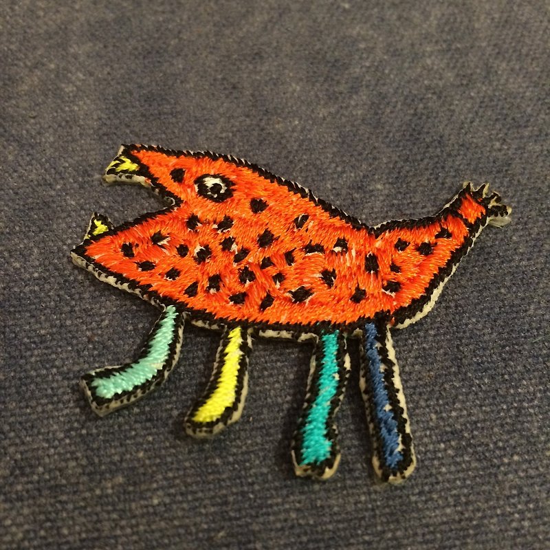 layoo to │ monster child painting. Leopard. Called shrimp. embroidery. Banner - Other - Thread Orange