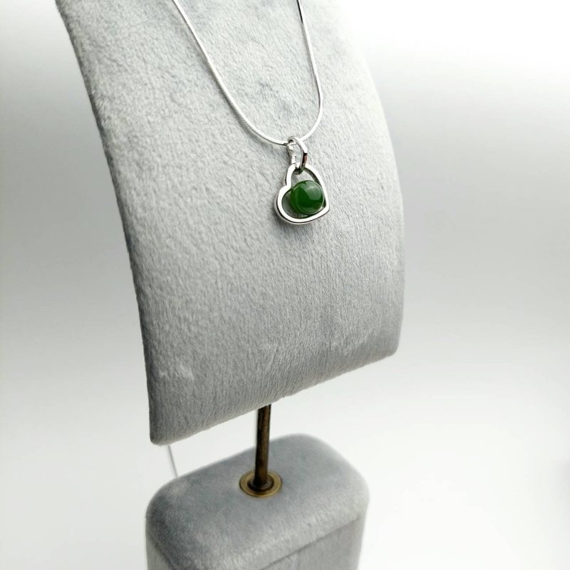 JadeStyle Jade Ideology [Heart to Heart] 925 Silver Necklace - สร้อยคอ - หยก 