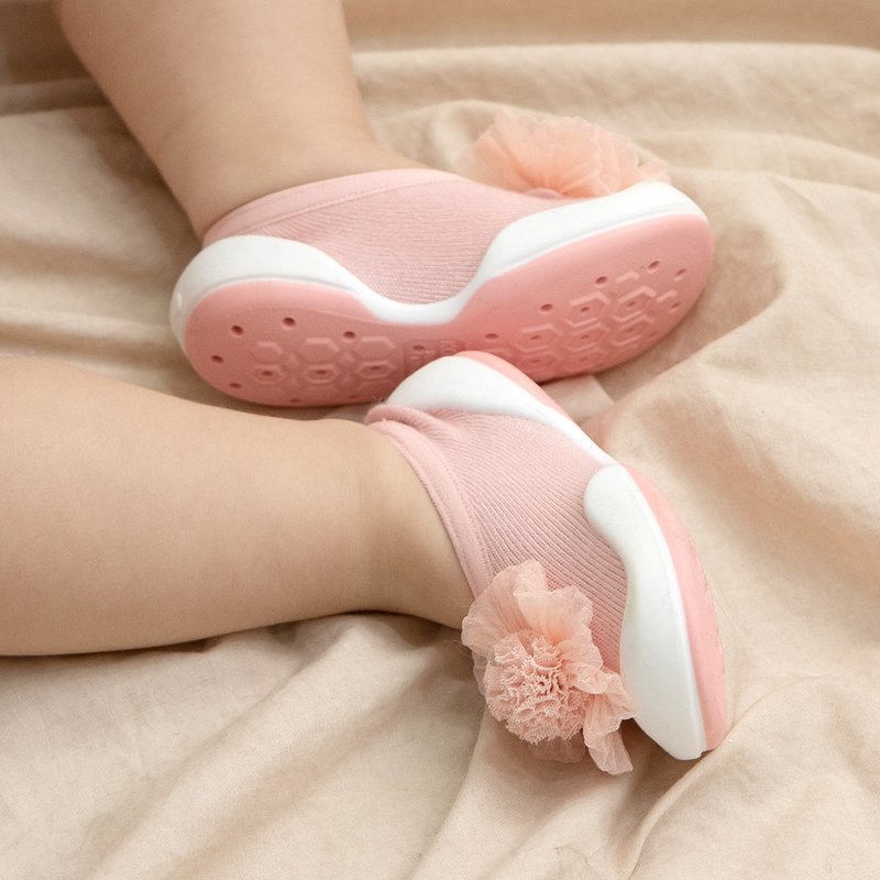 Korean Ggomoosin toddler socks and shoes-Pengpeng Lace Ball - Baby Shoes - Cotton & Hemp 