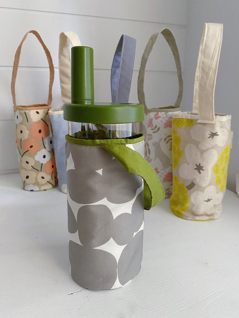 hairmo gray bubblegum drink tote bag - cloth (elephant cup spot) - Beverage Holders & Bags - Cotton & Hemp Gray