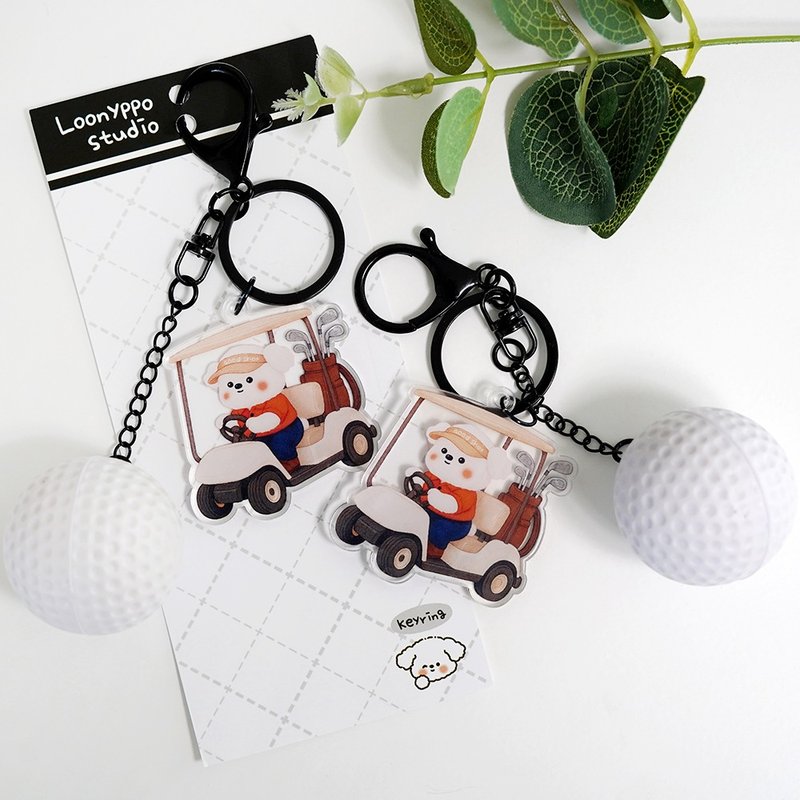 Golf cart keychain - 鑰匙圈/鑰匙包 - 壓克力 多色