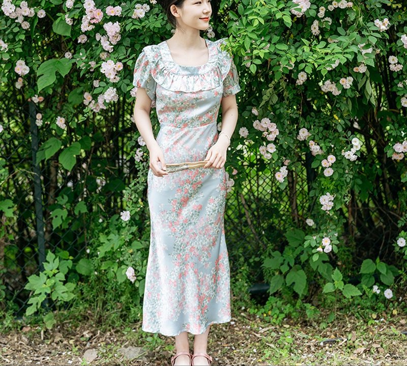 【夏薔薇 】中式復古少女/旗袍 - 洋裝/連身裙 - 其他材質 粉紅色