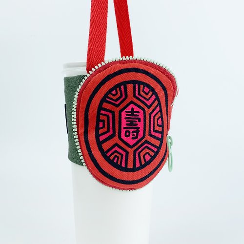 茚YinTaiwan 紅龜粿飲料提袋 鑰匙圈 可插吸管 送禮 生日禮物 禮贈品 客製化