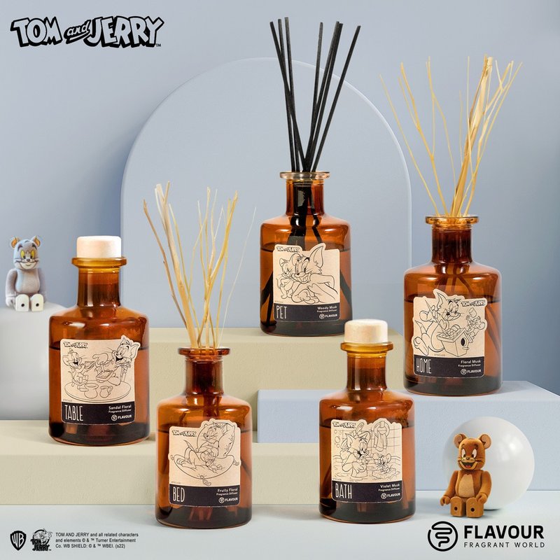 【FLAVOUR】Co-branded Tom and Jerry pet-friendly home fragrance diffuser 150ml - Fragrances - Glass 