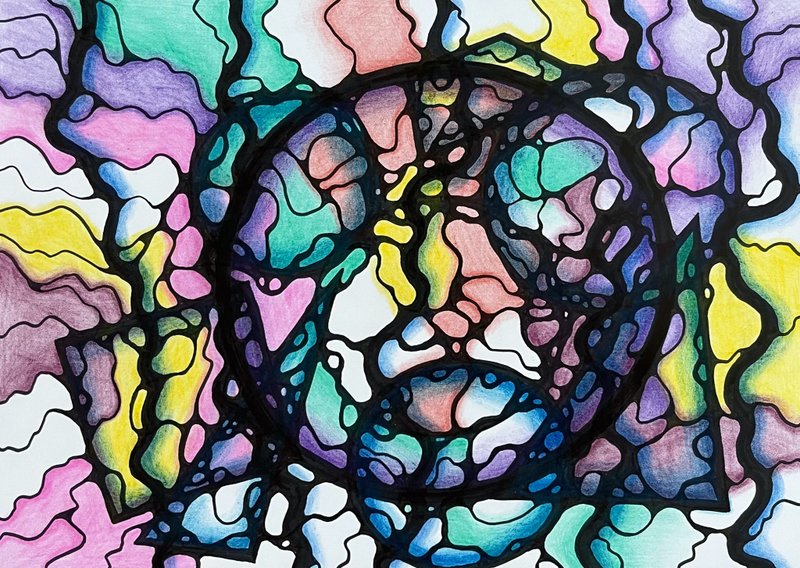 Wheel of Fortune or geometry to help. Modern art - 壁貼/牆壁裝飾 - 紙 