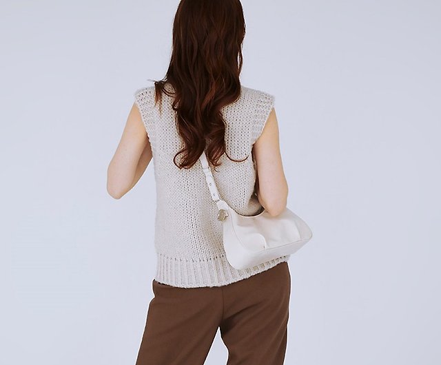 MUR Korean Andy Vegan Leather Bag (Crinkle Ivory) - Shop mur-bag