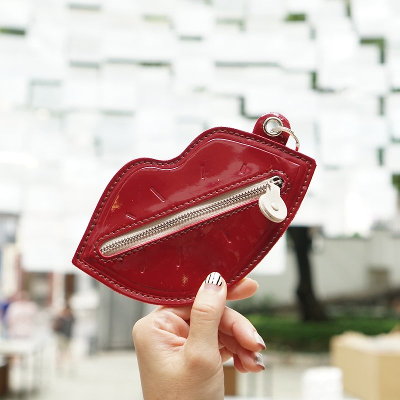 Mouth  keyring purse red color - 銀包 - 人造皮革 紅色