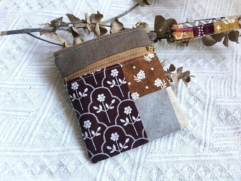 Double zipper ID holder - Toiletry Bags & Pouches - Cotton & Hemp Brown