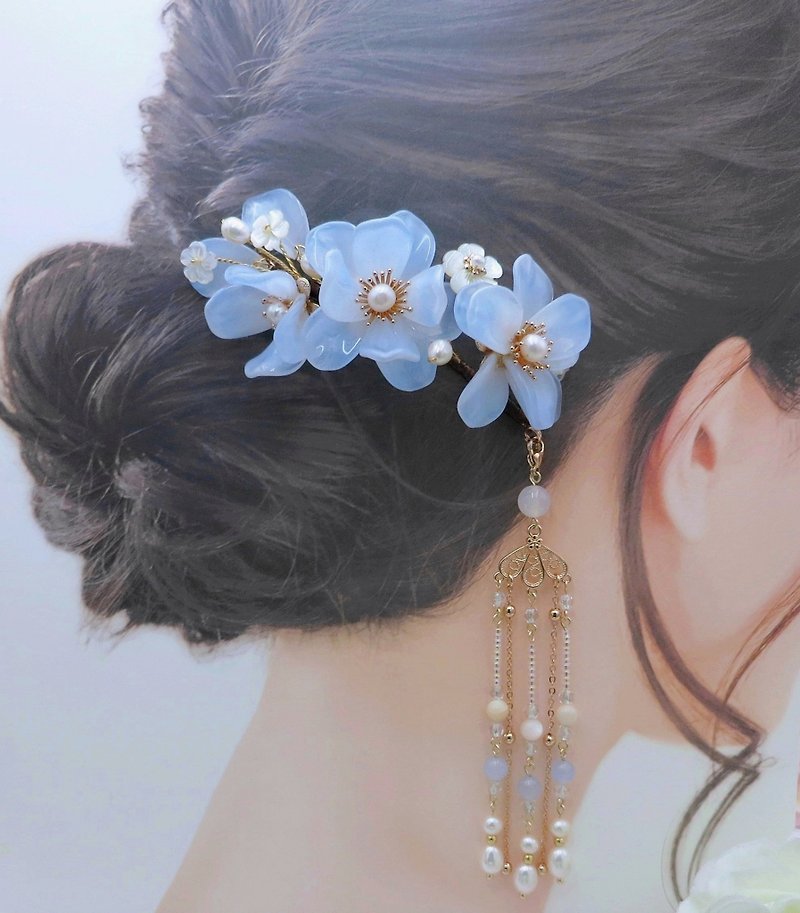 Lemon hand-made hair accessories Volume rose hairpin/hairpin/hair comb (three co - Hair Accessories - Colored Glass 