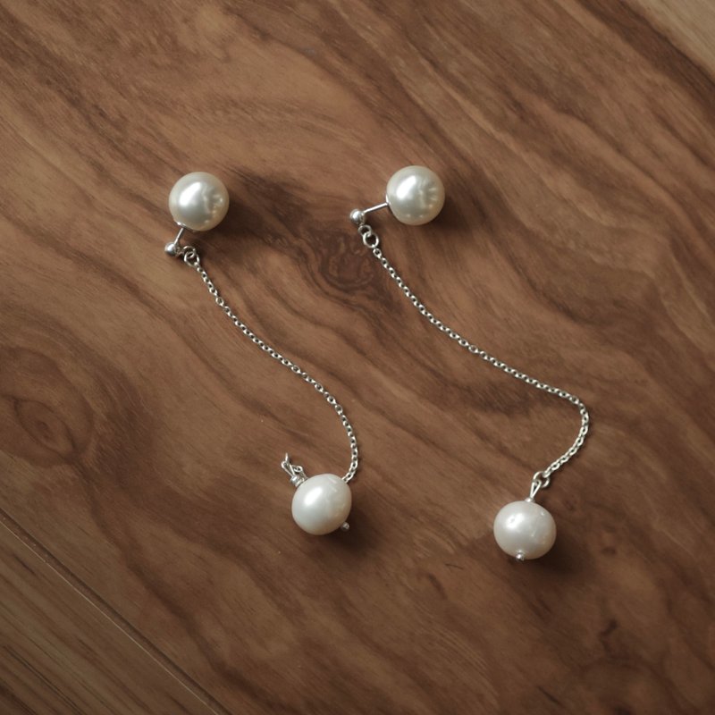 Cloud Melody Pearl Sterling Silver Dangle Earrings - Earrings & Clip-ons - Semi-Precious Stones White