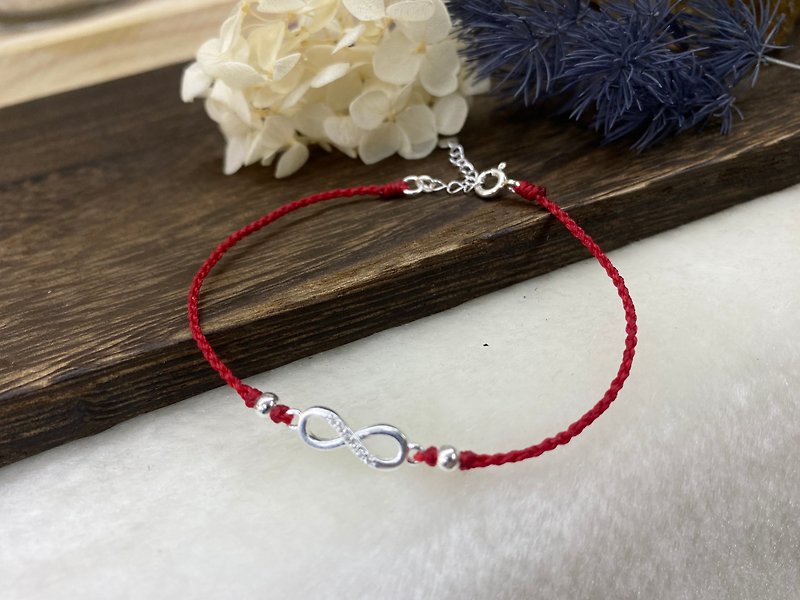 Sterling silver infinite Wax thread bracelet lucky red rope guest custom made four strands of South American Wax thread