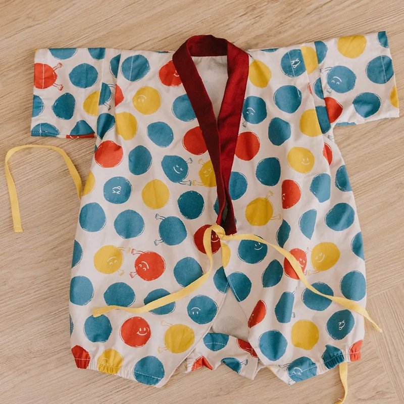 【hahababy】Plain weave Japanese style onesies-hug diandian - Onesies - Paper Multicolor