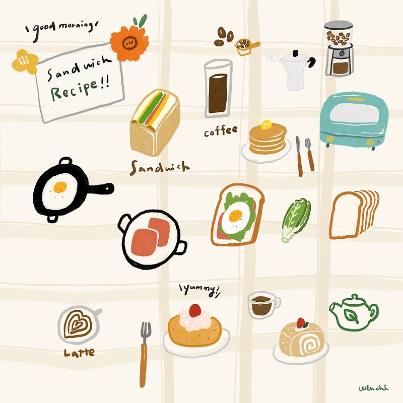 【一人成團】ipad+procreate實驗室 / 美味的三明治食譜-簡v老師 - 插畫/繪畫/寫字 - 紙 