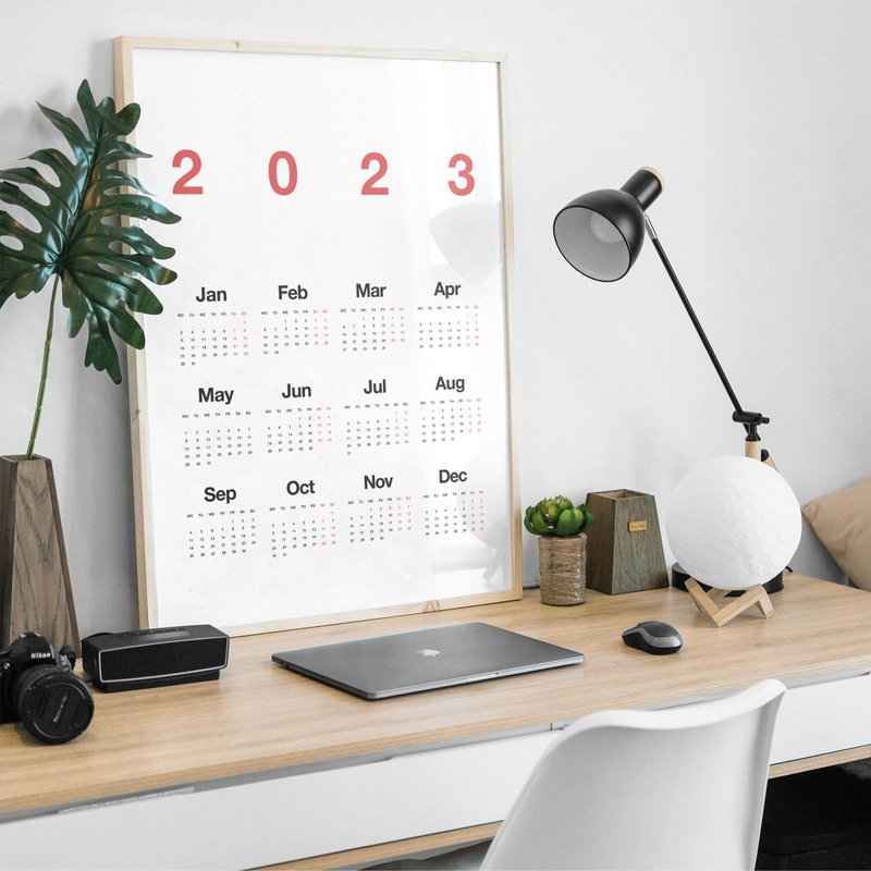 可打印的牆壁規劃師 2023 | 垂直挂歷2023 - 電子手帳及素材 - 其他材質 