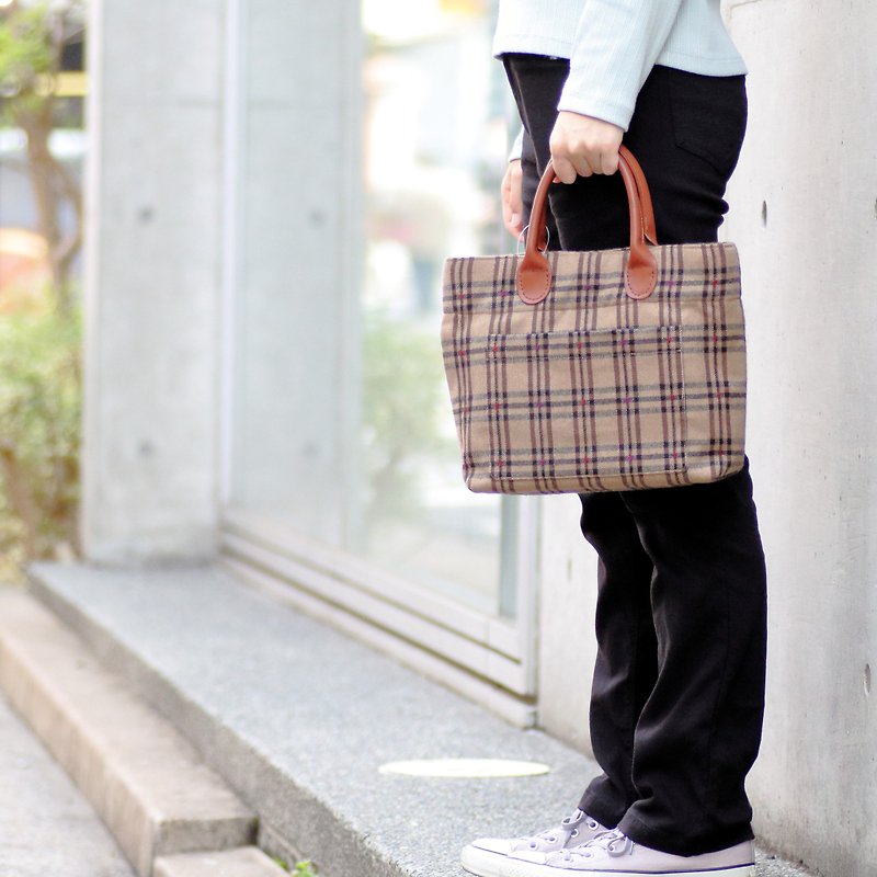 Burberry check style handbag - Handbags & Totes - Other Materials Brown