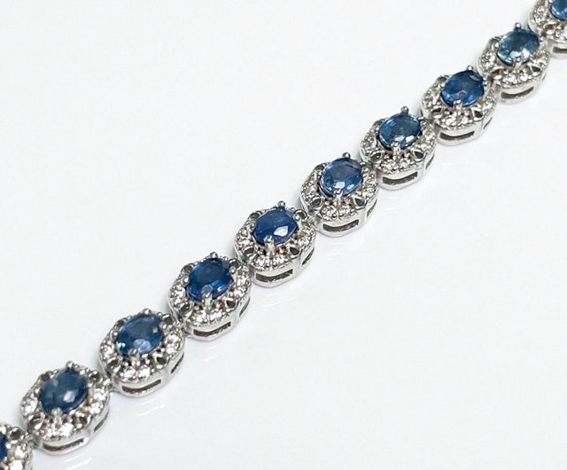 焼けたサファイアのサファイア ブレスレット 925 スターリング