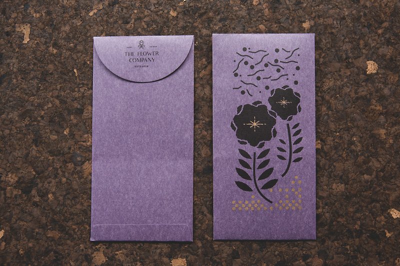 The Flower Hon Bao-大紅大紫紅包袋-紫 新年紅包、婚禮禮金紅包 一包五入 - 利是封/揮春 - 紙 紫色