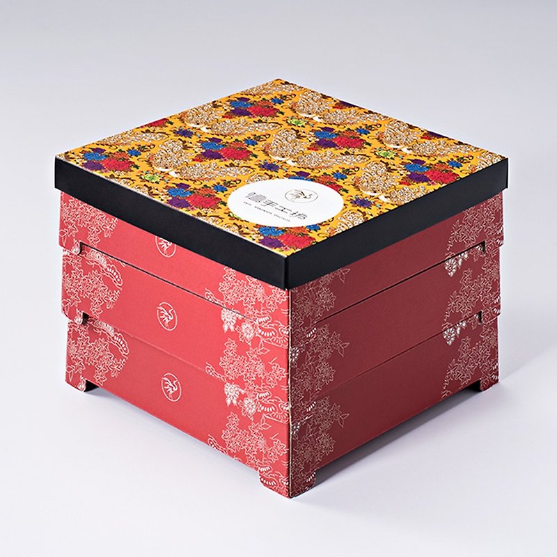 Three-layer cake gift box - Handmade Cookies - Paper Multicolor
