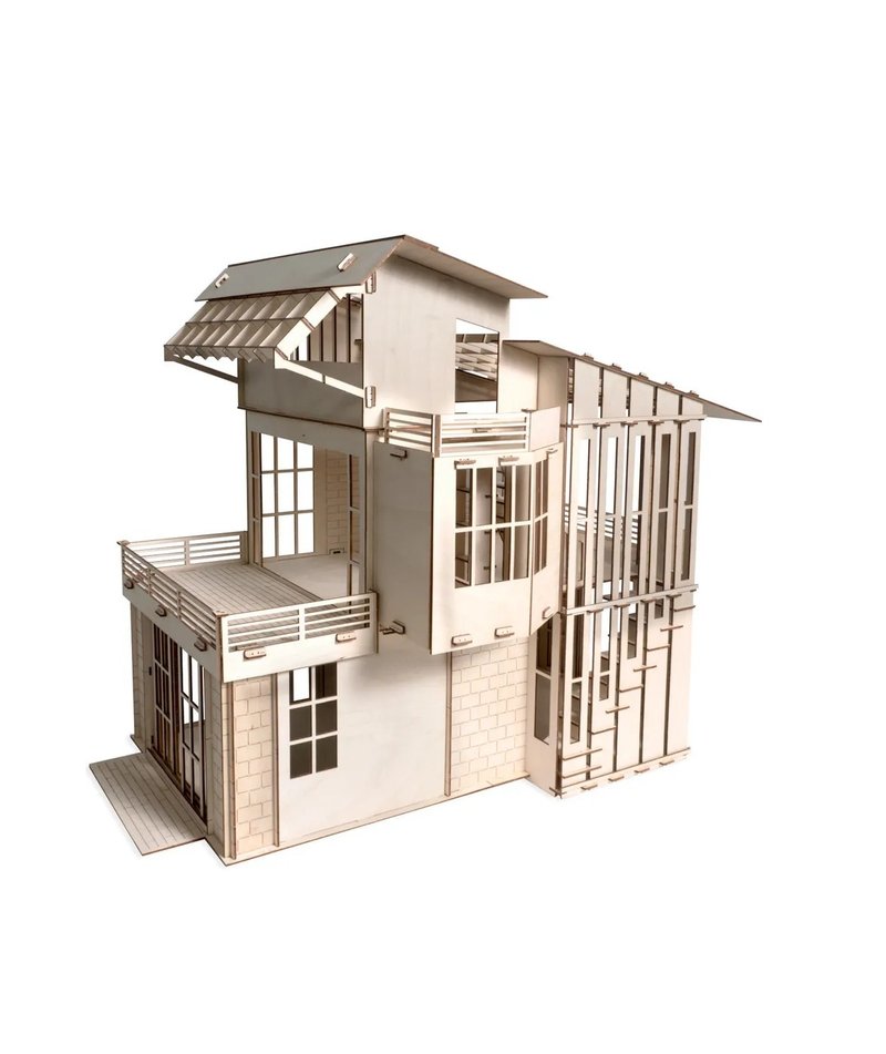 Loft Wooden Dollhouse | Scale 1:12 | DIY Dollhouse kit | Dollhouse miniature - Kids' Toys - Wood 