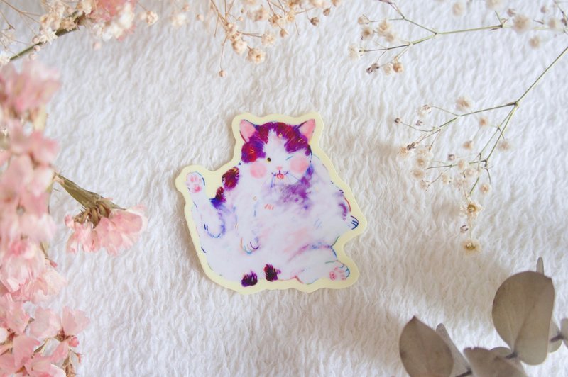 ウィンクなねこステッカー - 貼紙 - 紙 