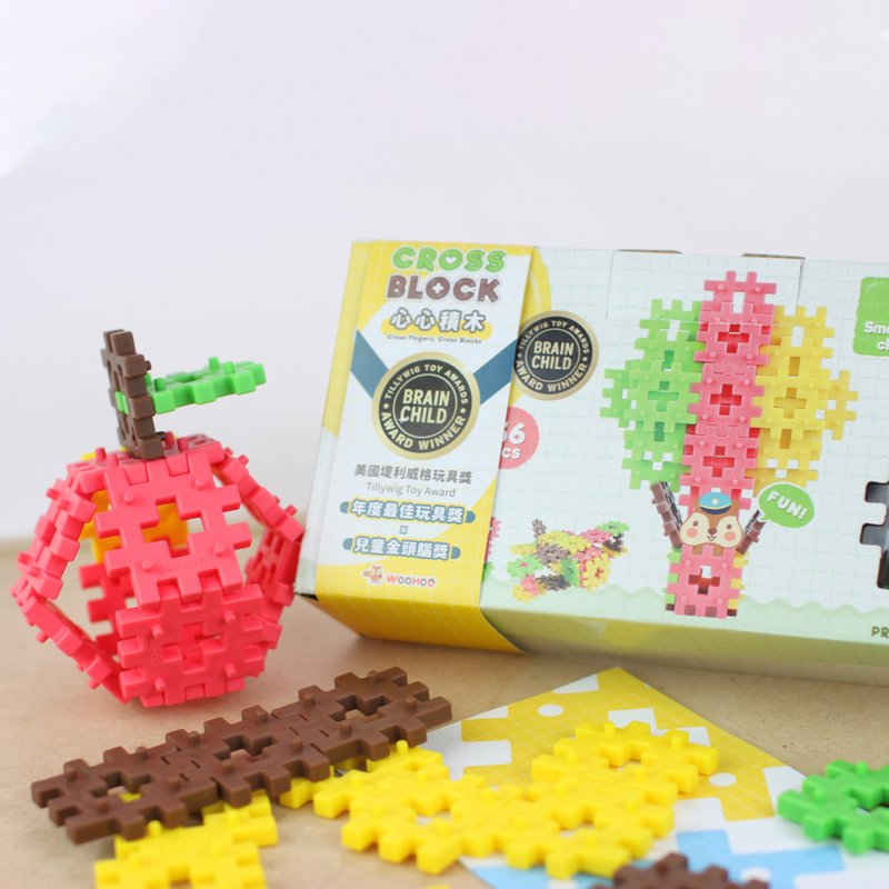 WOOHOO CROSS BLOCK - 72pcs [bonus pocket x2] (36pcs 2 pieces) - Kids' Toys - Plastic Multicolor