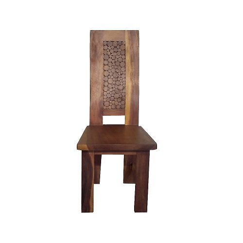 吉迪市 JatiLiving 【吉迪市100%原木家具】RPCH015 原木方背餐椅 休閒椅 復古