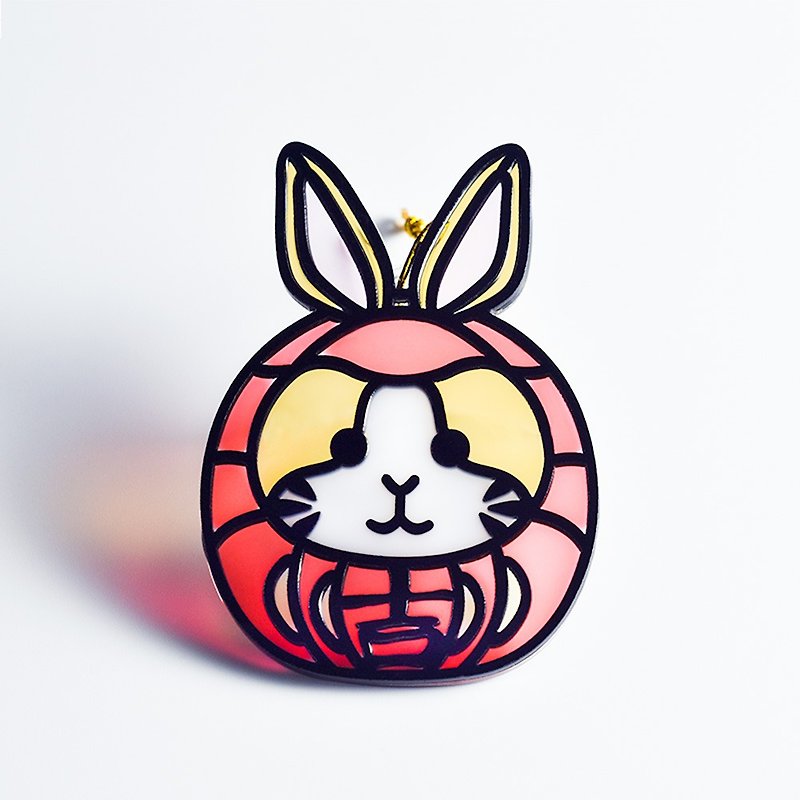【Moko Bastet】Animal Daruma (Rabbit) Ornament / Keychain - Custom Pillows & Accessories - Acrylic Multicolor