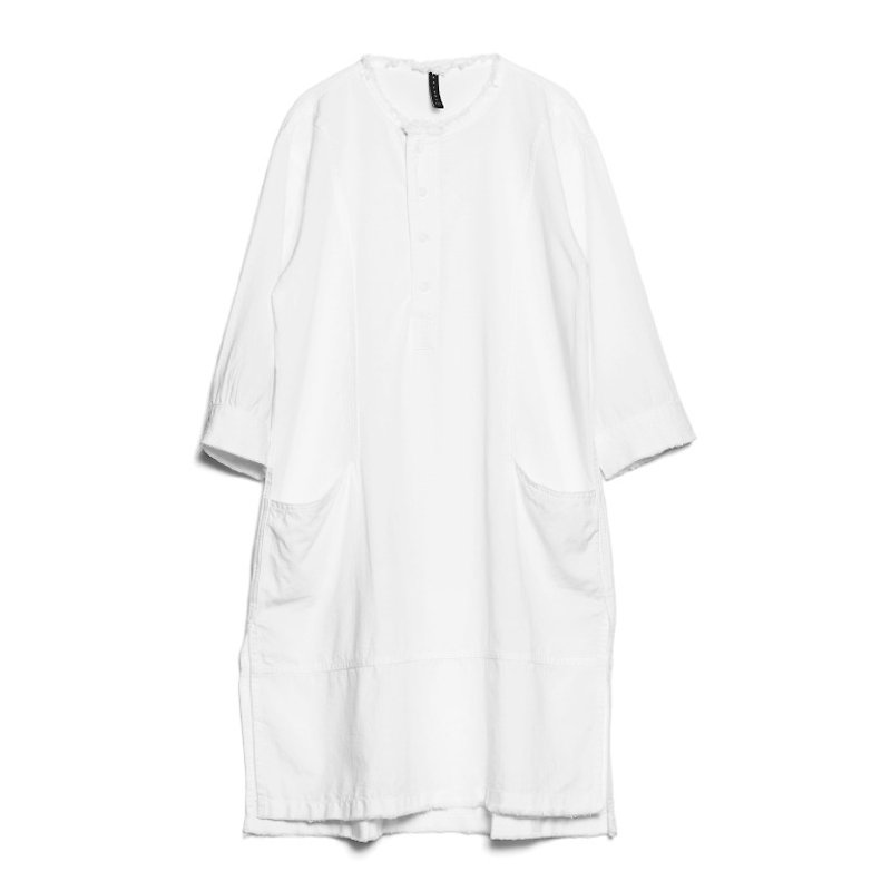Linen Shirt-WHITE - 男襯衫/休閒襯衫 - 棉．麻 白色