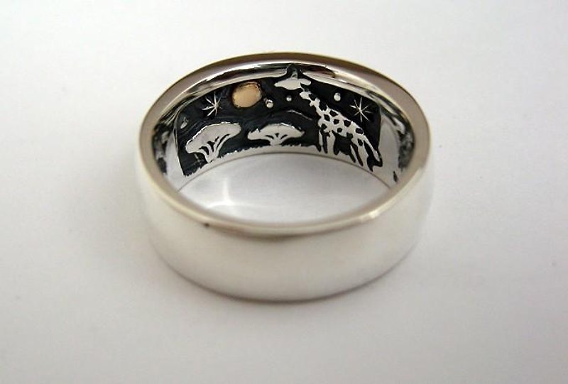 I saw the same moon - giraffe - Silver ring - General Rings - Other Metals Silver