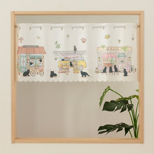 Hima.store 暇のお店 【預訂】日本製 黑貓咖啡店短門簾