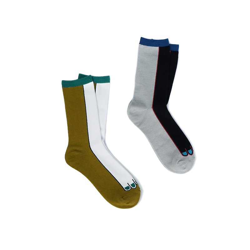 Draft CIAOGAO Original Design Creative Foot Four Seasons Art Cute Socks - ถุงเท้า - ผ้าฝ้าย/ผ้าลินิน 