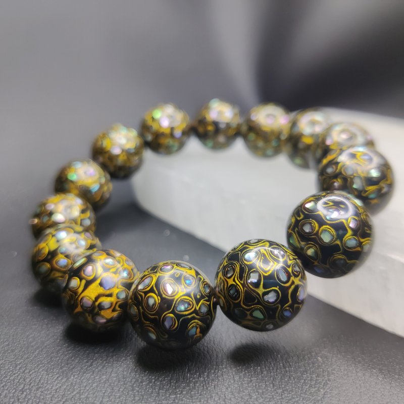 大漆珠 Chinese Lacquer 中國非物質文化遺產 手串 手鍊 15.5mm - 手鍊/手環 - 木頭 
