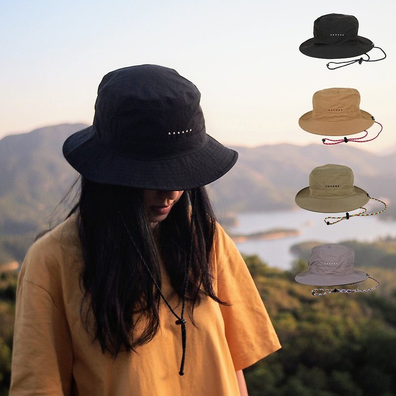 防水材質 帽子 多色 - 可換風繩漁夫帽 日系透氣防水抗UV帽子 4色戶外帽 登山帽 S/M/L碼
