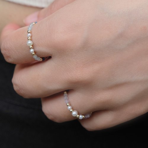 Beau Jewelry 天然石泡泡系列-紫水晶彈性戒指 14K 包金 注金