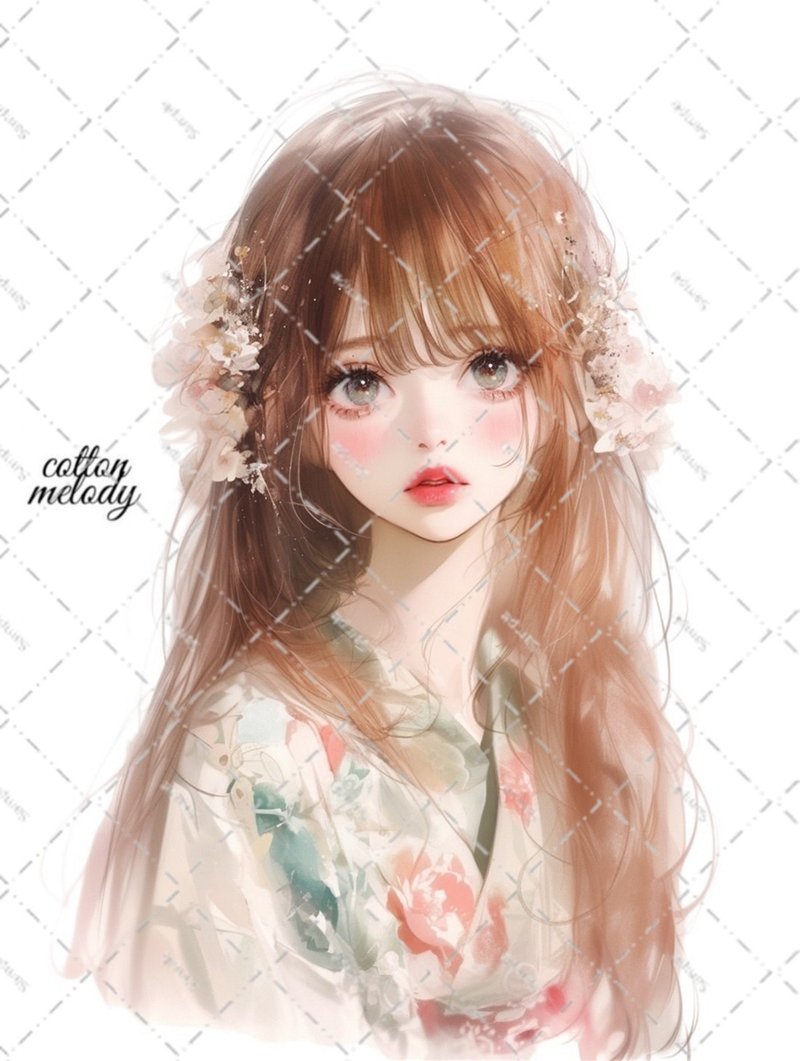 original sticker no.5795 人物ステッカー オリジナルステッカー 人物ステッカー 女の子ステッカー オリジナル人物ステッカー - 貼紙 - 紙 