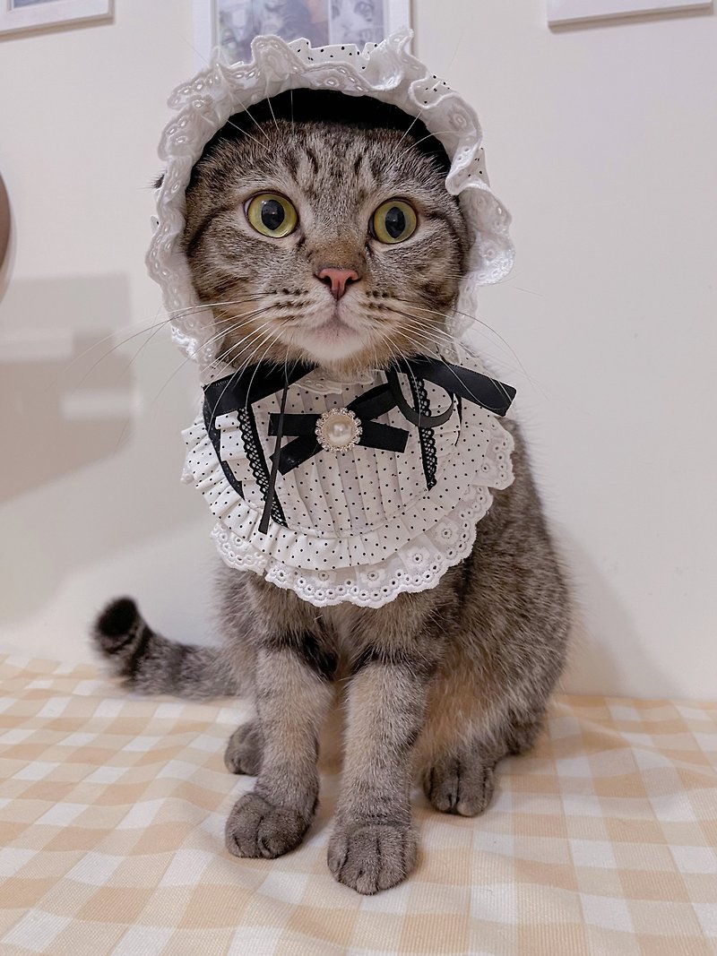 The master is so cute_Cute servant check-in series_Maid lace scarf - Clothing & Accessories - Cotton & Hemp White
