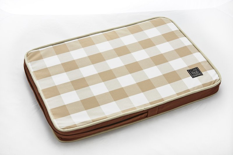Lifeapp 睡墊替換布套 --- S_W65xD45xH5cm (棕白格)不含睡墊 - 寵物床 - 其他材質 咖啡色