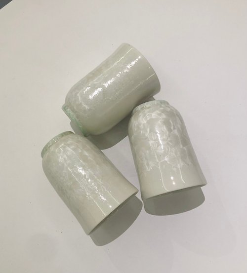 八塗文創 台灣製造 晶花系列 白結晶釉杯 陶瓷 茶具茶杯