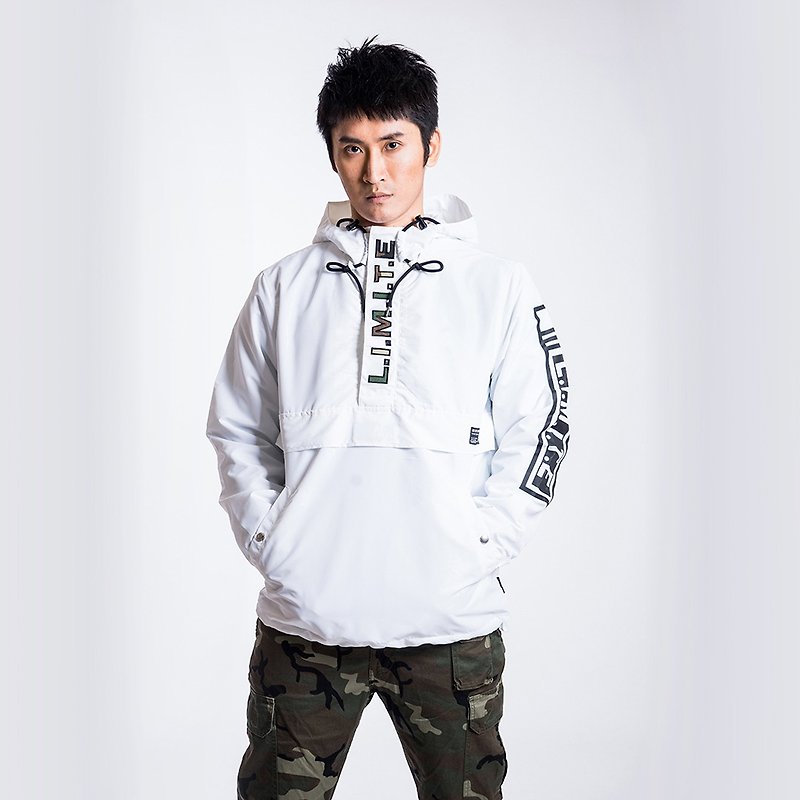 L.I.M.I.T.E - Printed with Emb. Patch Polyester Jacket - Men's Coats & Jackets - Other Man-Made Fibers White
