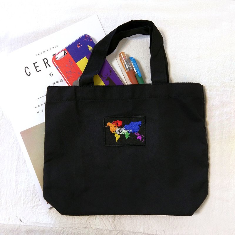 Rainbow World Map Double Cup Drink Bag Lunch Bag - ถุงใส่กระติกนำ้ - ผ้าฝ้าย/ผ้าลินิน หลากหลายสี