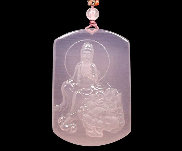 Zhengjia Jewelry] ローズクォーツ トップ アイスローズクォーツ 文殊