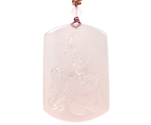 Zhengjia Jewelry] ローズクォーツ トップ アイスローズクォーツ 文殊