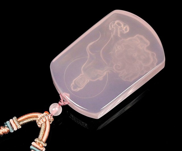 Zhengjia Jewelry] ローズクォーツ トップ アイスローズクォーツ 文殊