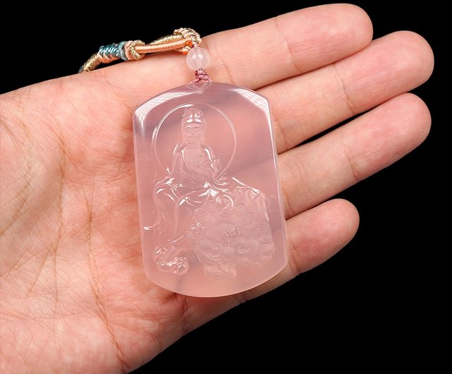 Zhengjia Jewelry] ローズクォーツ トップ アイスローズクォーツ 文殊