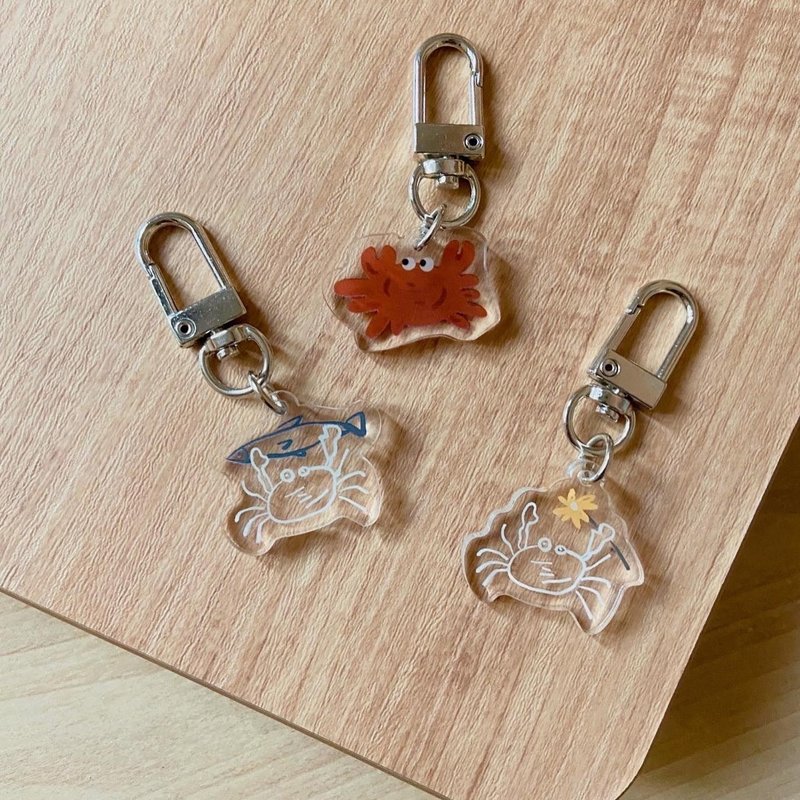 small crab pendant - Charms - Acrylic Orange