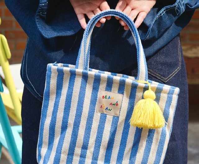 南仏ホリデー ストライプミニトート 大容量 シンプル 厚手 ストライプ