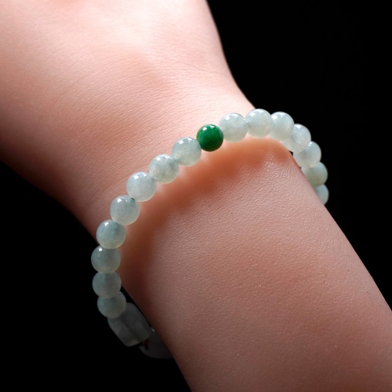 [Between Squares and Circles] Ice Jade Design Hand Beads | Natural Burmese Jade A-grade | Gifts - สร้อยข้อมือ - หยก สีใส