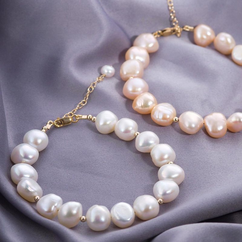 Baroque Freshwater Pearl, 14K Gold Filled Findings Bracelet
