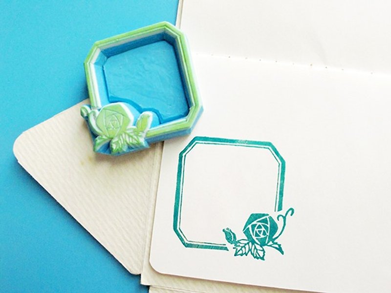 Apu Handmade Chapter Practical Rose MEMO Stamp Pocket Book Stamp[Orphan Product] - Stamps & Stamp Pads - Rubber 