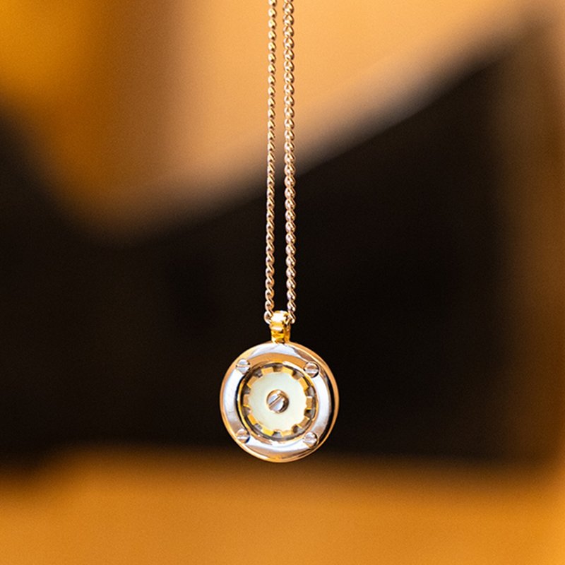 TIME COGWHEEL COIN NECKLACE - 項鍊 - 純銀 